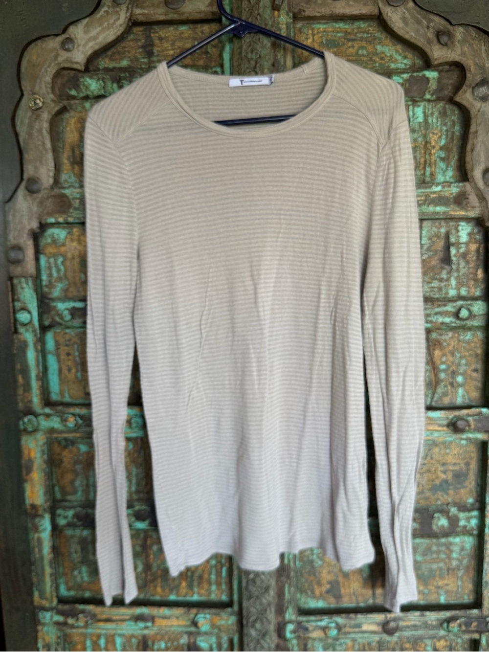T by ALEXANDER WANG micro stripe long sleeve tee
